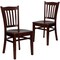 Emma and Oliver 2 Pack Vertical Slat Back Wooden Restaurant Chair